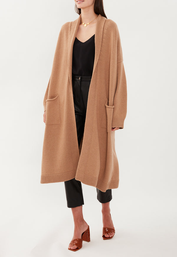 DEEP POCKETS CARDIGAN CAMEL 2023