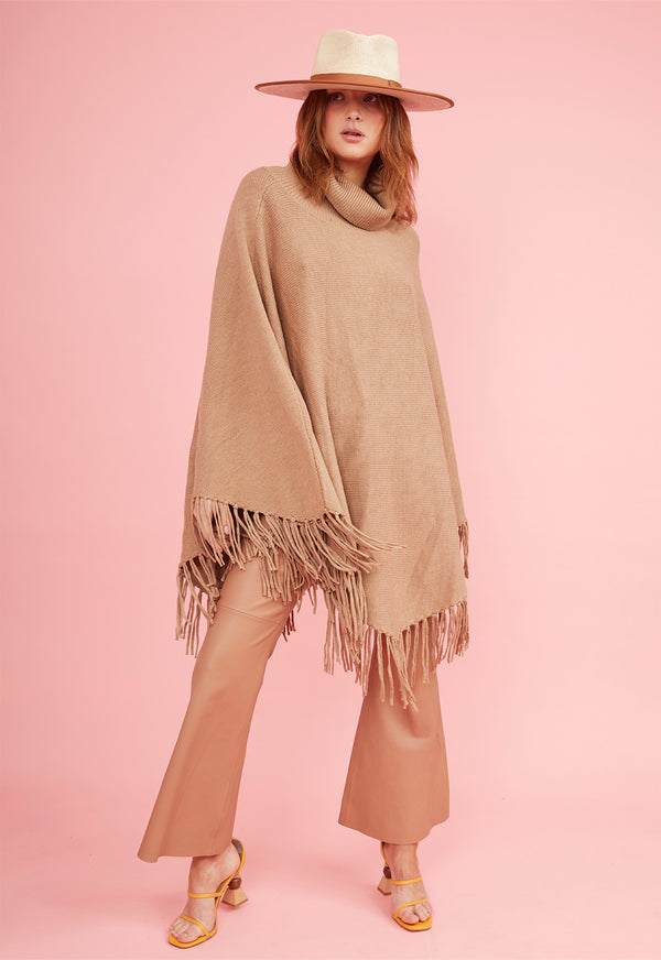 TASSEL PONCHO CAMEL