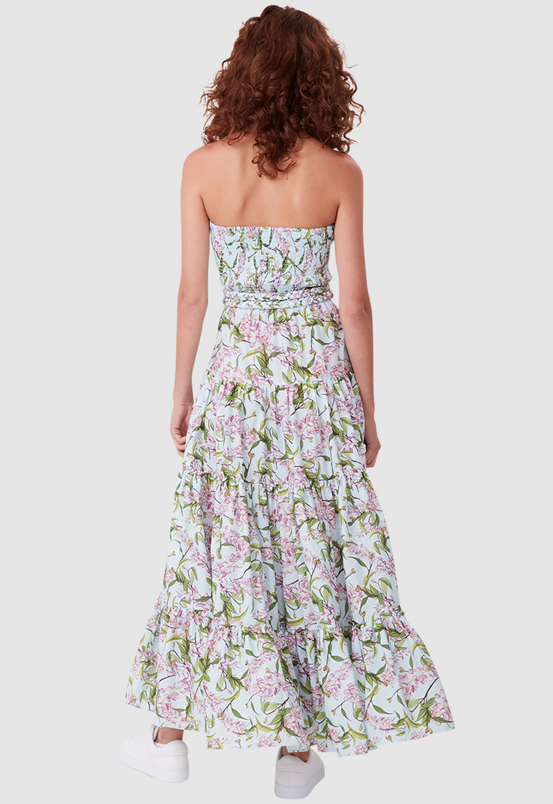 16TH BEACH DRESS WATERCOLOUR FLORAL AQUA