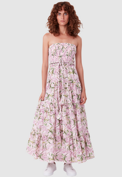 16TH BEACH DRESS WATERCOLOUR FLORAL PINK