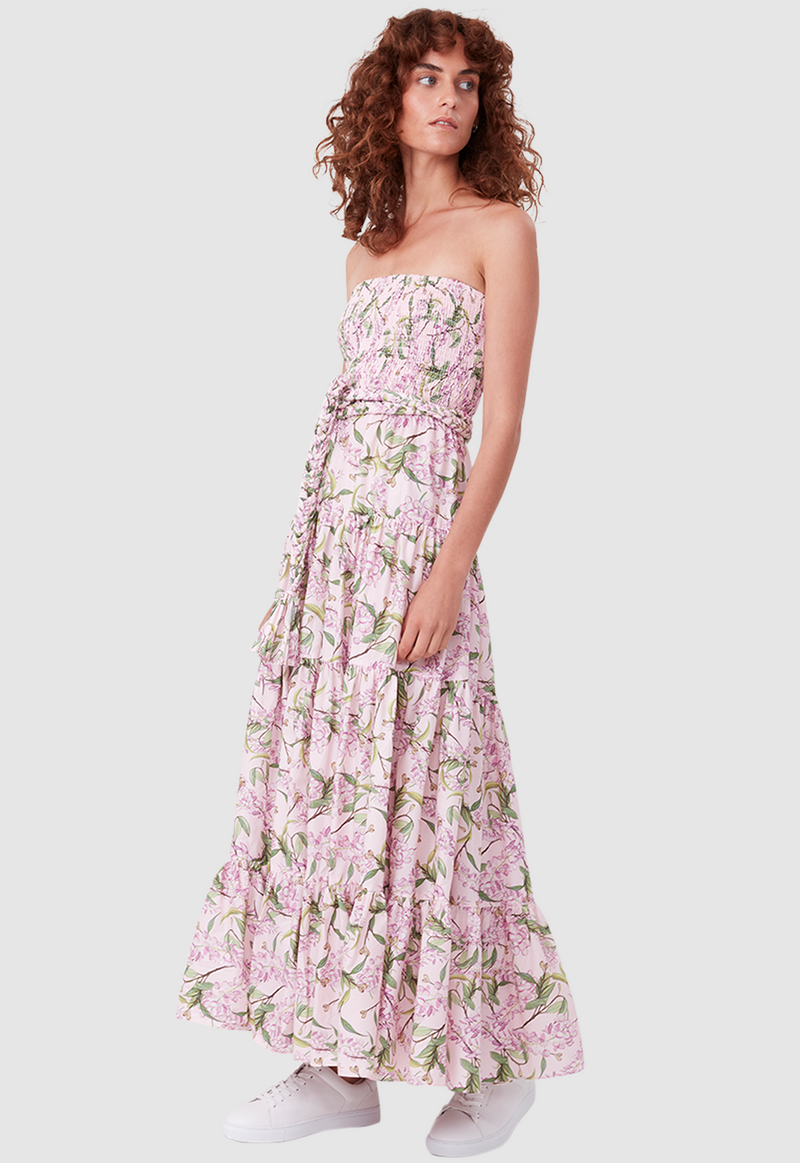 16TH BEACH DRESS WATERCOLOUR FLORAL PINK