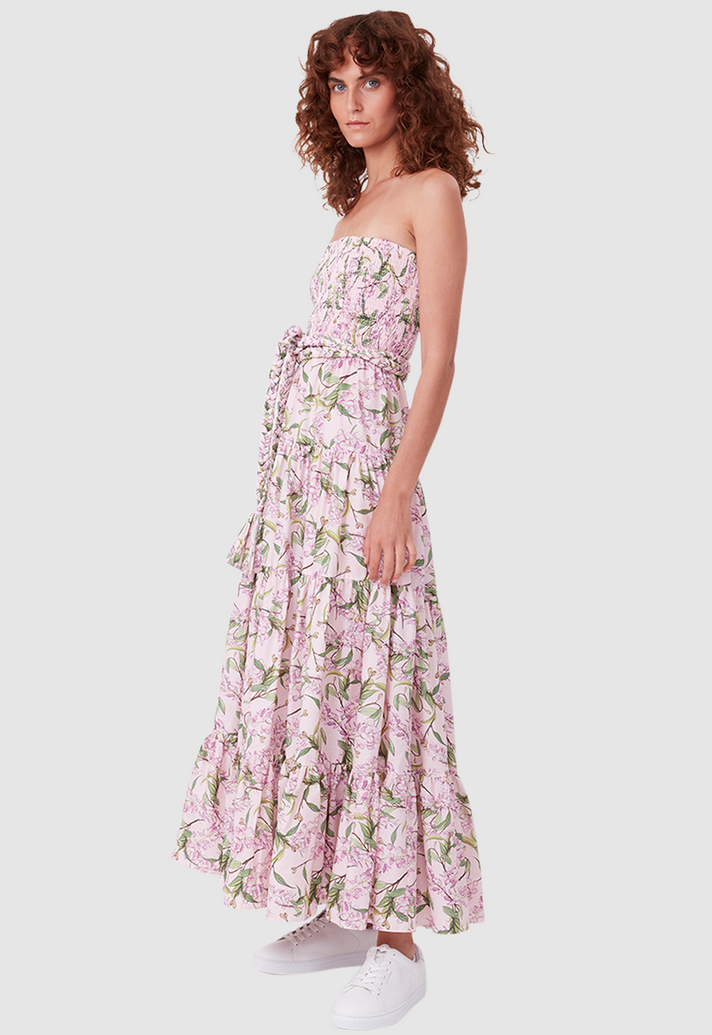 16TH BEACH DRESS WATERCOLOUR FLORAL PINK