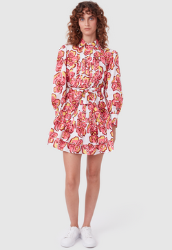 9-5 MINI DRESS BOLD FLORAL PINK