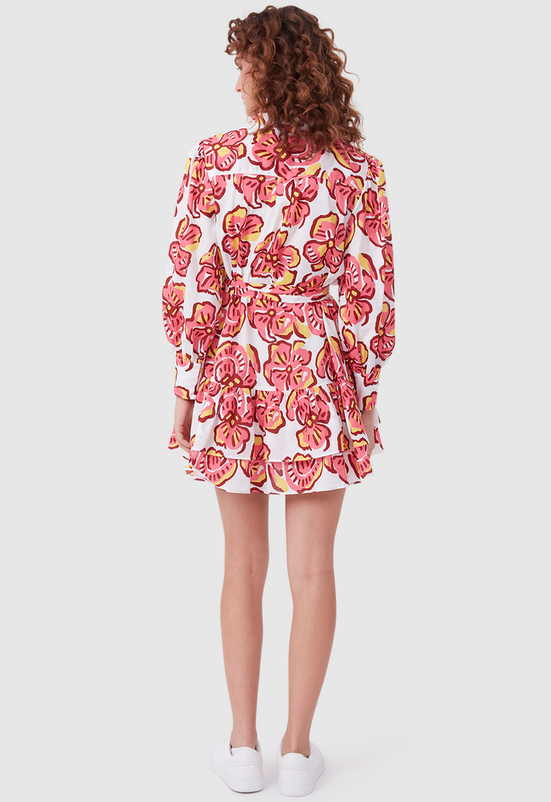 9-5 MINI DRESS BOLD FLORAL PINK