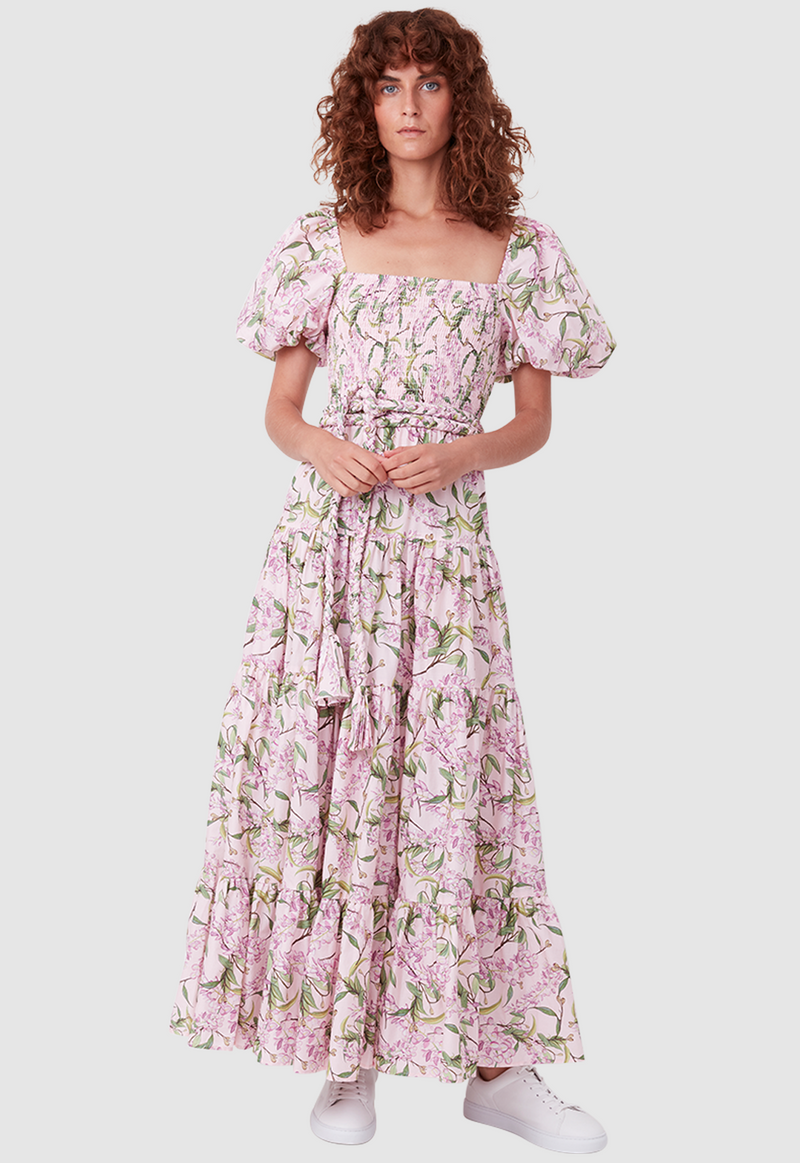 ALICE DRESS WATERCOLOUR FLORAL PINK
