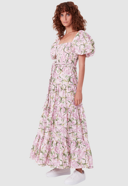 ALICE DRESS WATERCOLOUR FLORAL PINK