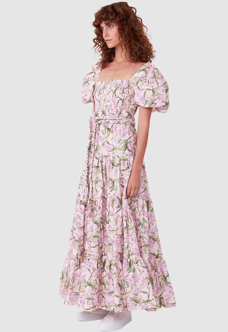 ALICE DRESS WATERCOLOUR FLORAL PINK