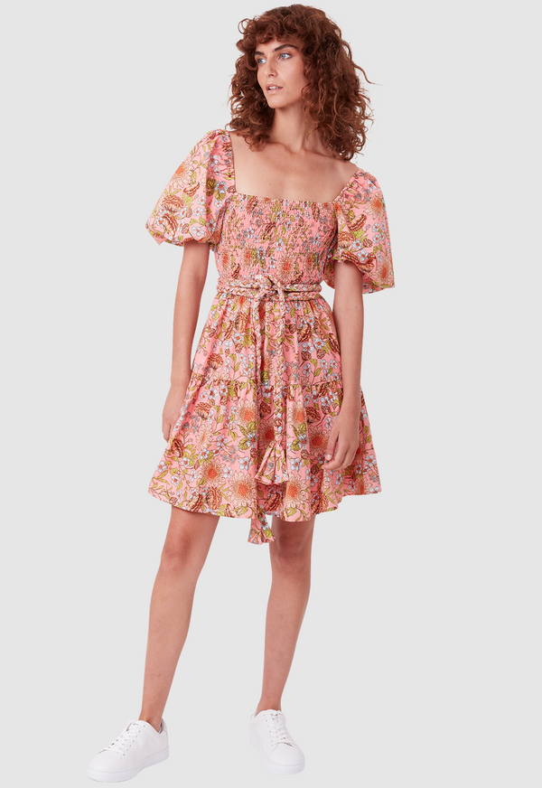 ALICE MINI DRESS FLORAL PRINT PINK