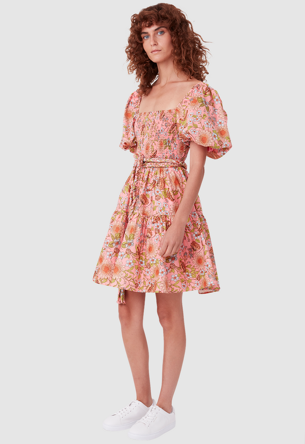 ALICE MINI DRESS FLORAL PRINT PINK