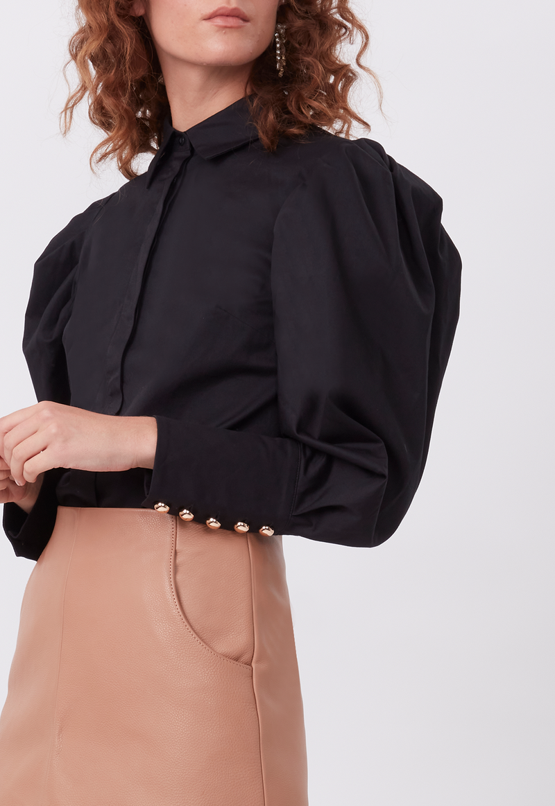 BIG SLEEVE CLUB BLOUSE BLACK