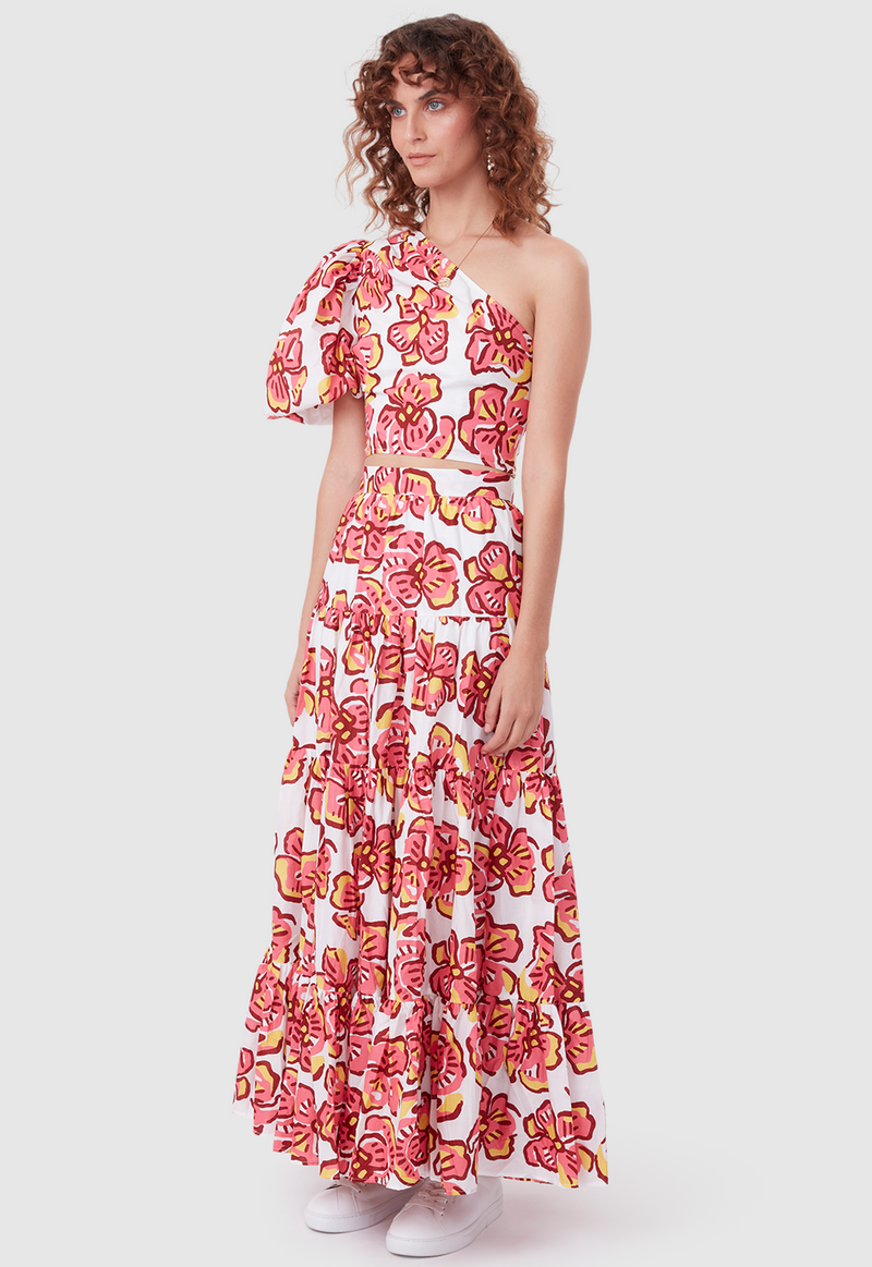 DAY TO NIGHT SKIRT BOLD FLORAL PINK