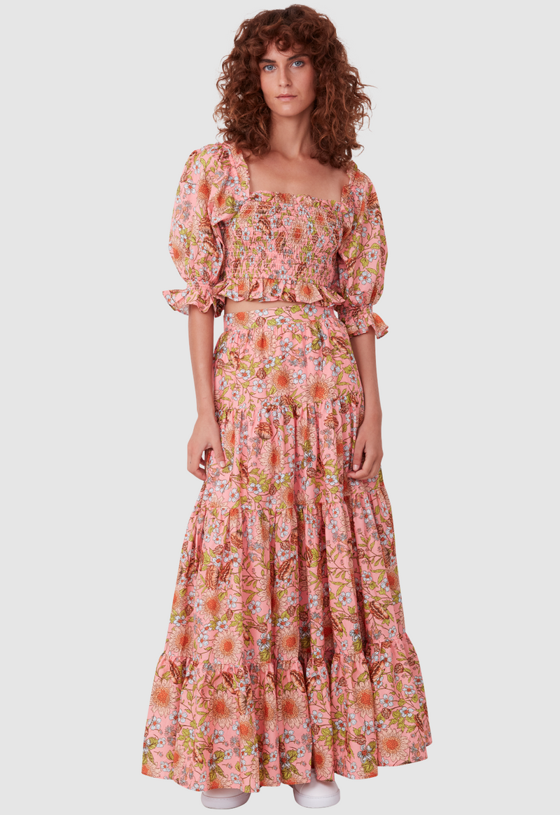 EDIE BLOUSE FLORAL PRINT PINK