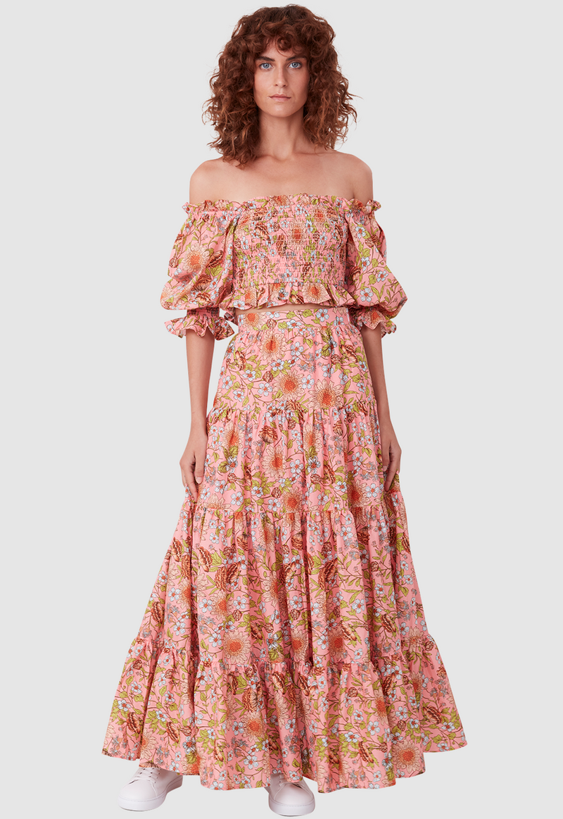Floral evening skirt deals
