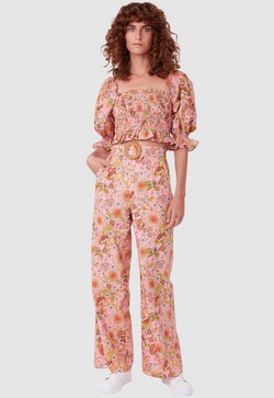 EDIE BLOUSE FLORAL PRINT PINK