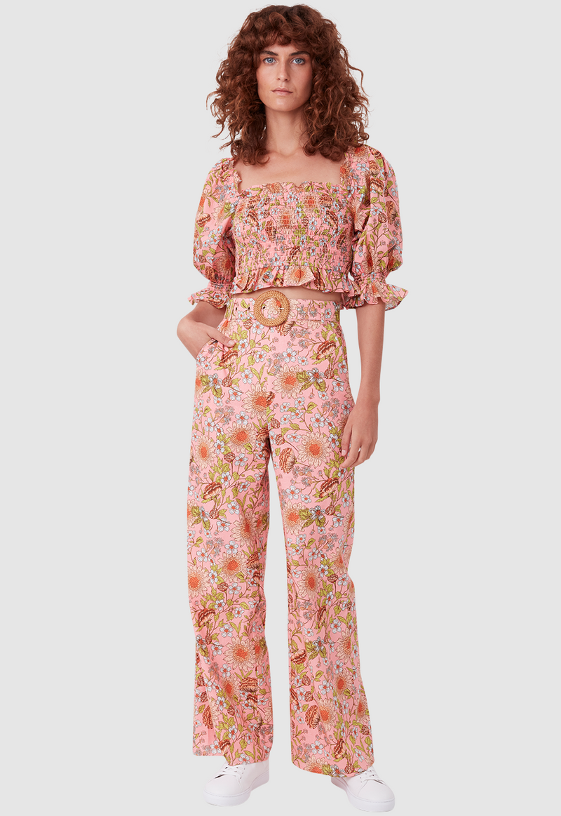 EDIE BLOUSE FLORAL PRINT PINK