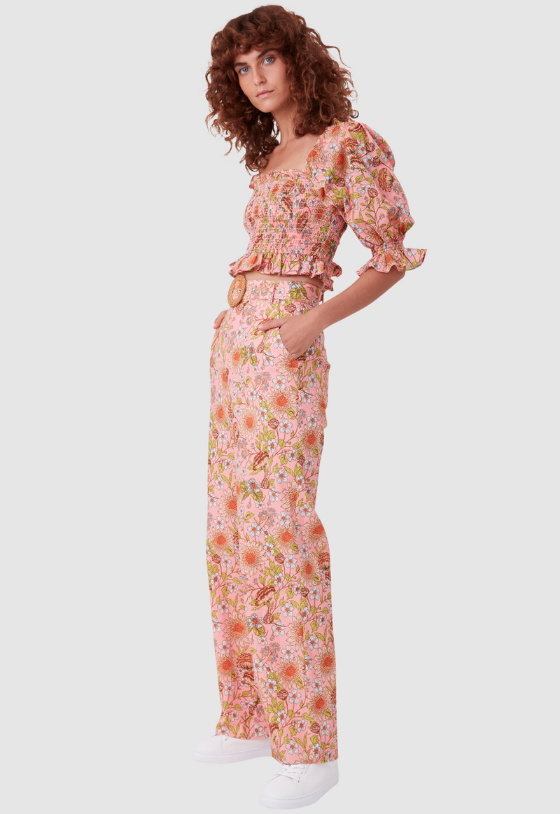 EDIE BLOUSE FLORAL PRINT PINK