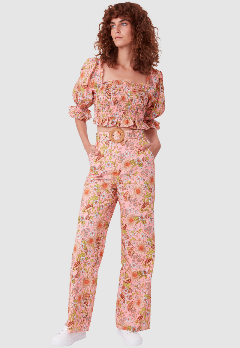 EDIE BLOUSE FLORAL PRINT PINK