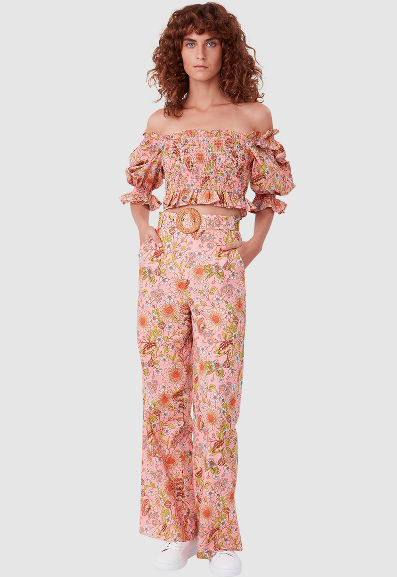 EDIE BLOUSE FLORAL PRINT PINK