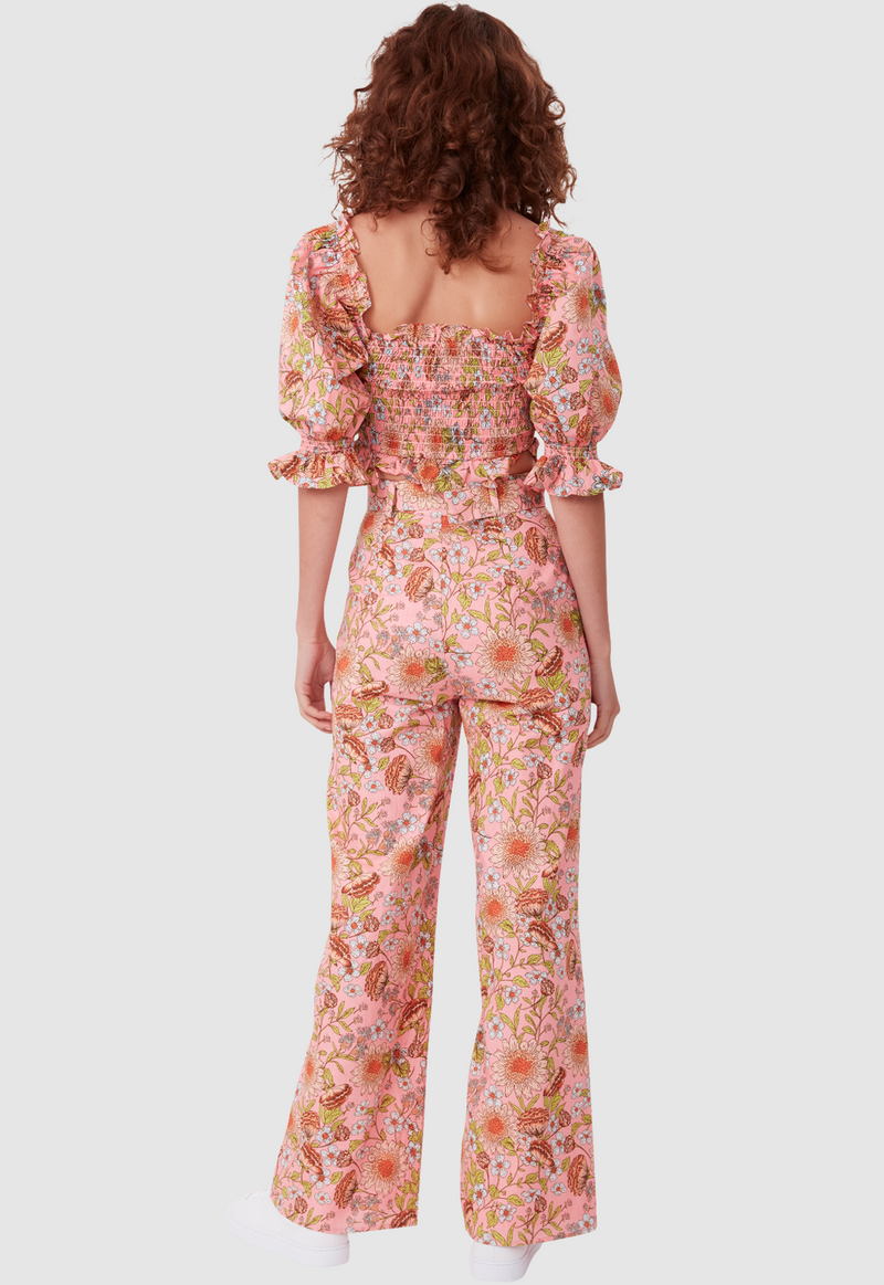 EDIE BLOUSE FLORAL PRINT PINK