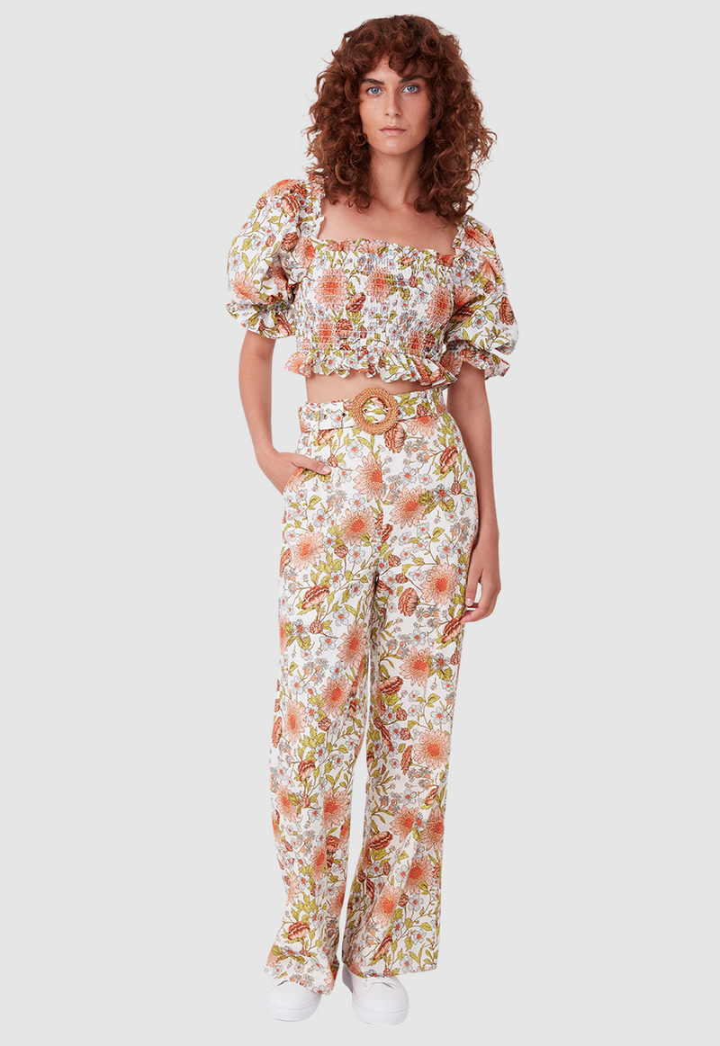 EDIE BLOUSE FLORAL PRINT WHITE