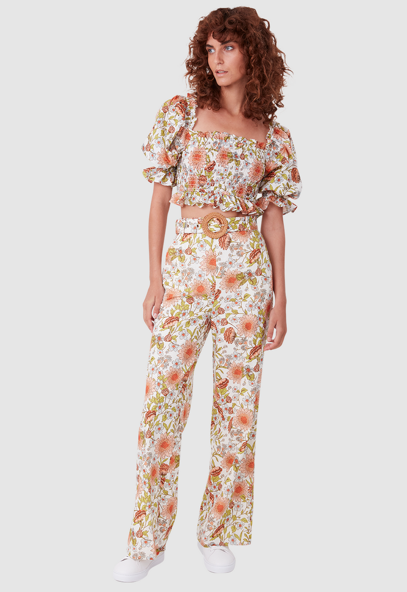 EDIE BLOUSE FLORAL PRINT WHITE