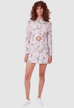 EDIE SHIRT DRESS WATERCOLOUR FLORAL PINK