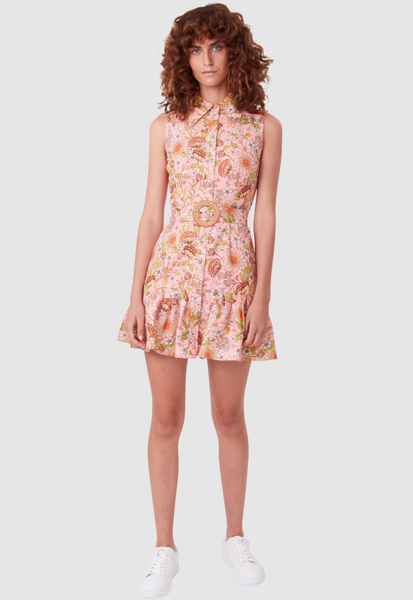 EDIE TENNIS DRESS FLORAL PRINT PINK