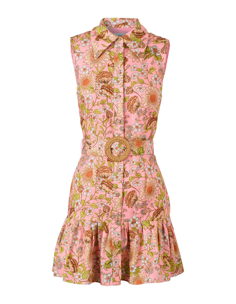 EDIE TENNIS DRESS FLORAL PRINT PINK