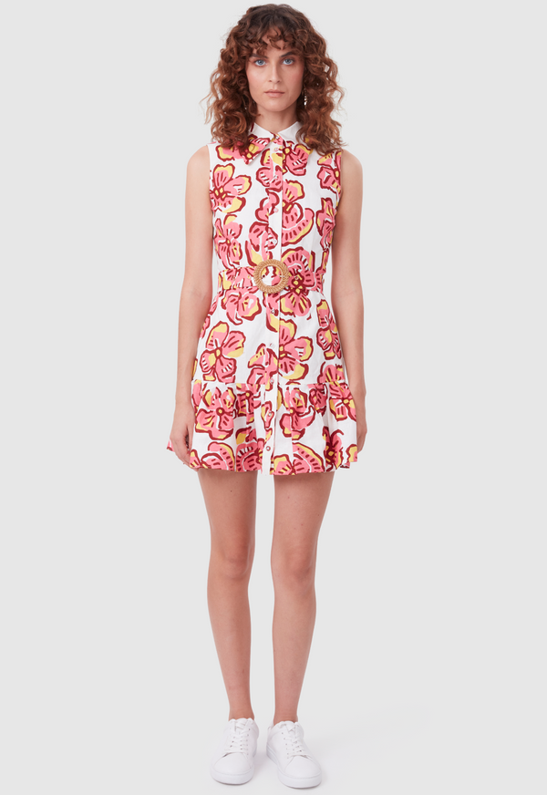 EDIE TENNIS DRESS BOLD FLORAL PINK