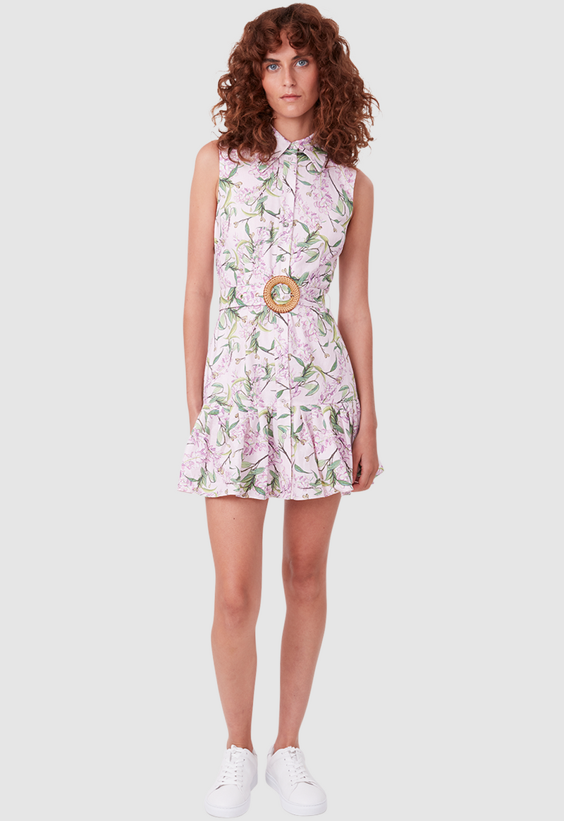 EDIE TENNIS DRESS WATERCOLOUR FLORAL PINK