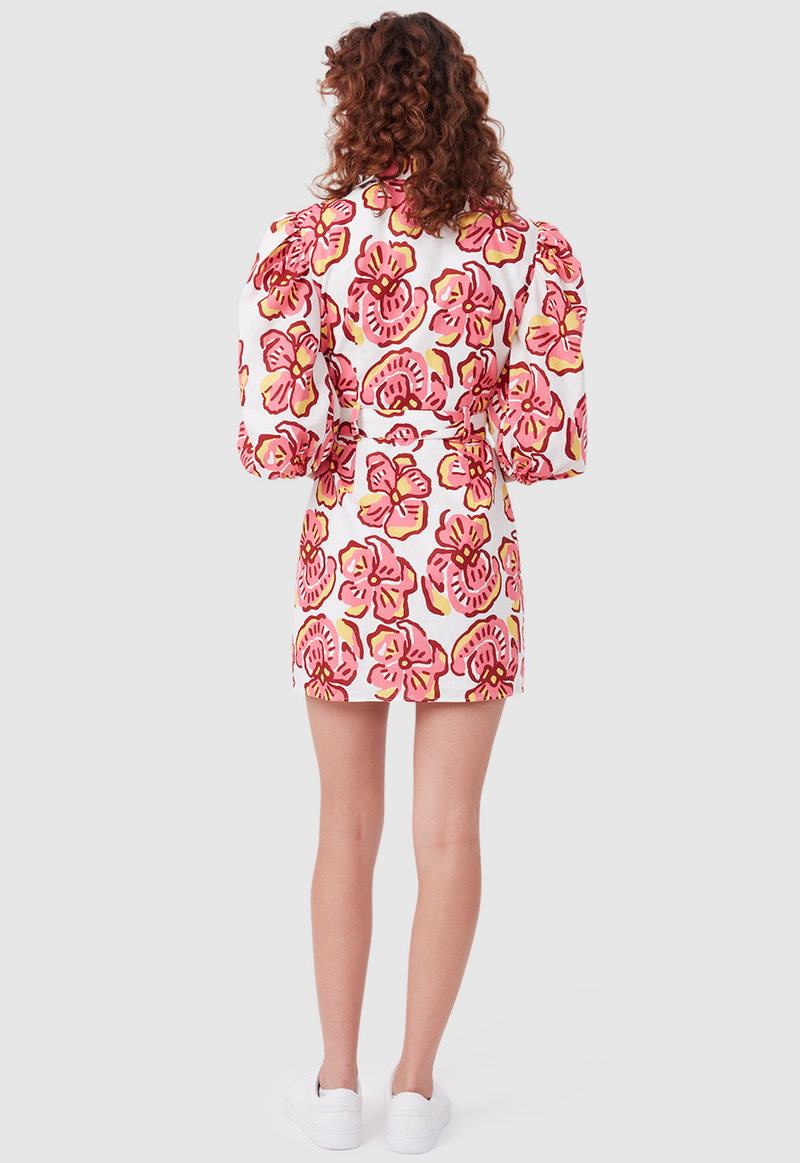 EXPLORER MINI DRESS BOLD FLORAL PINK