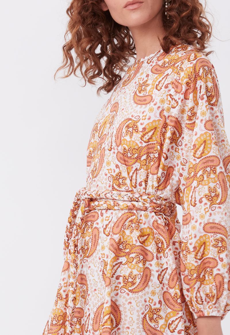 FLOAT AWAY MINI DRESS MUSTARD
