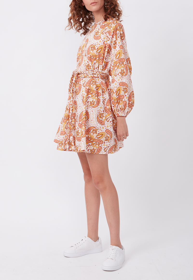 FLOAT AWAY MINI DRESS MUSTARD