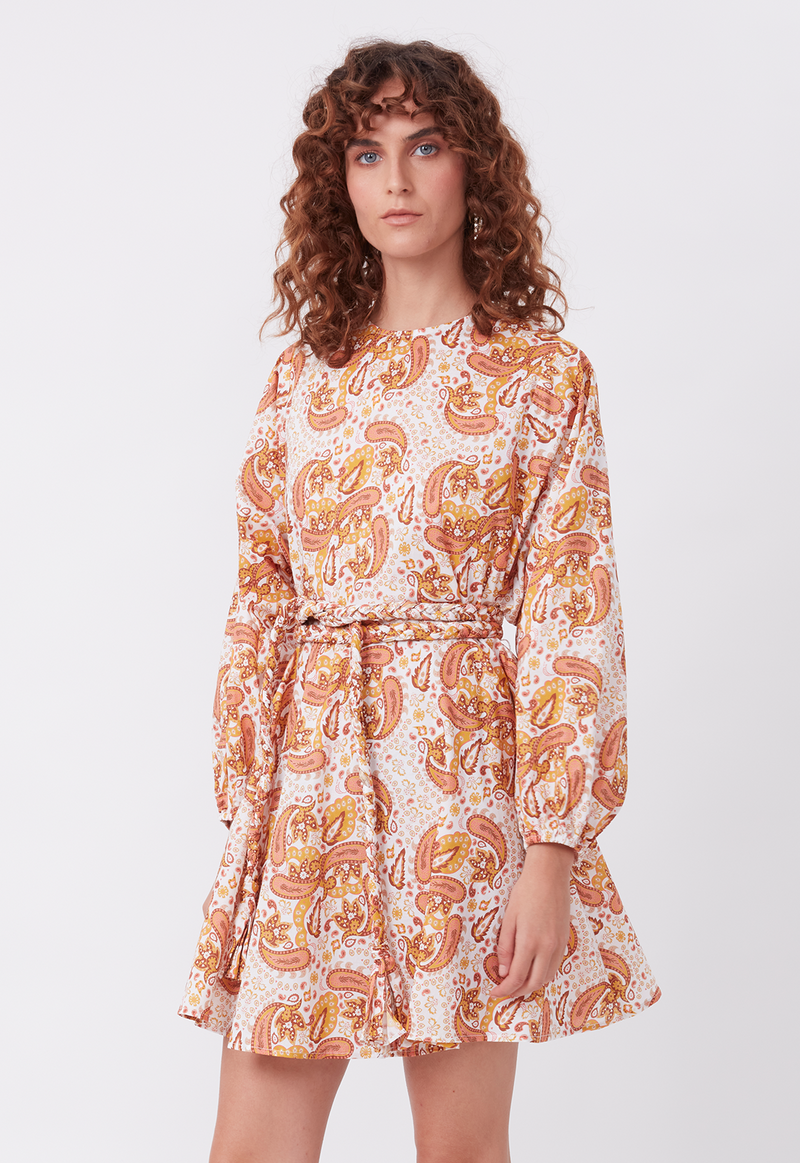FLOAT AWAY MINI DRESS MUSTARD