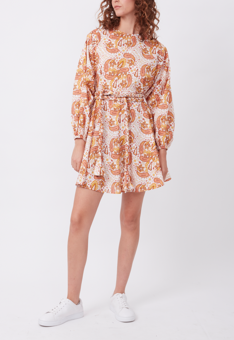 FLOAT AWAY MINI DRESS MUSTARD