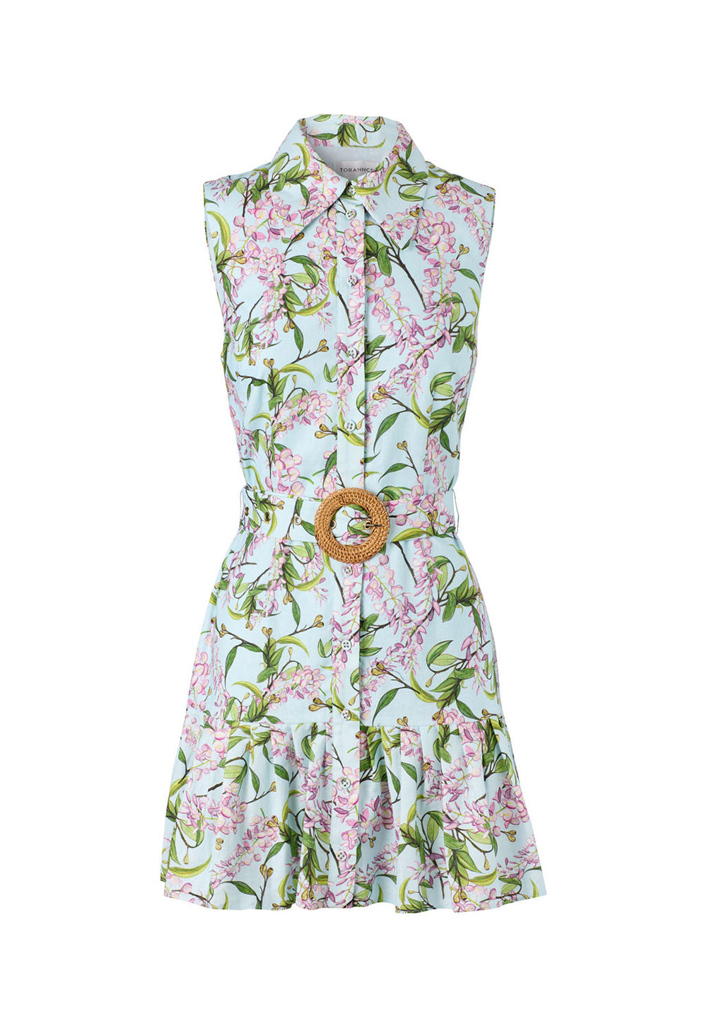 EDIE TENNIS DRESS WATERCOLOUR FLORAL AQUA TORANNCE