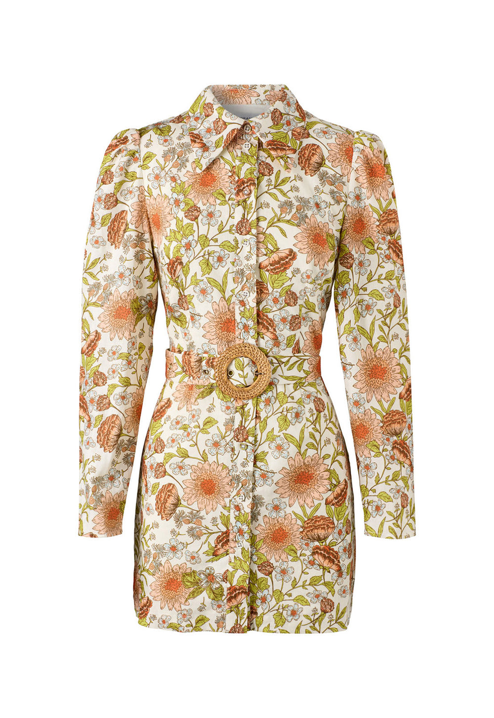 EDIE SHIRT DRESS FLORAL PRINT WHITE TORANNCE