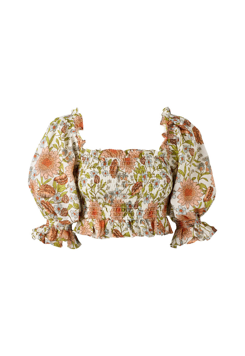 EDIE BLOUSE FLORAL PRINT WHITE