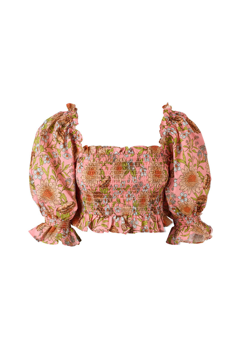 EDIE BLOUSE FLORAL PRINT PINK