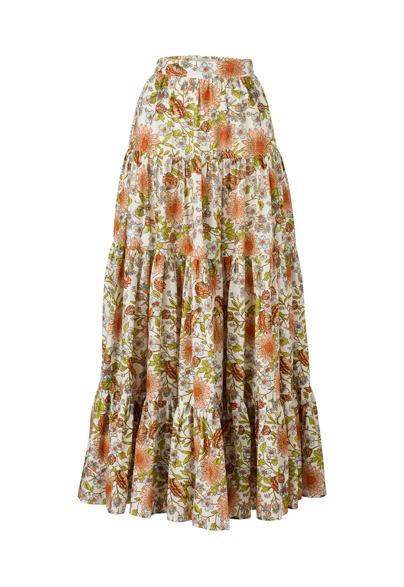 DAY TO NIGHT SKIRT FLORAL PRINT WHITE