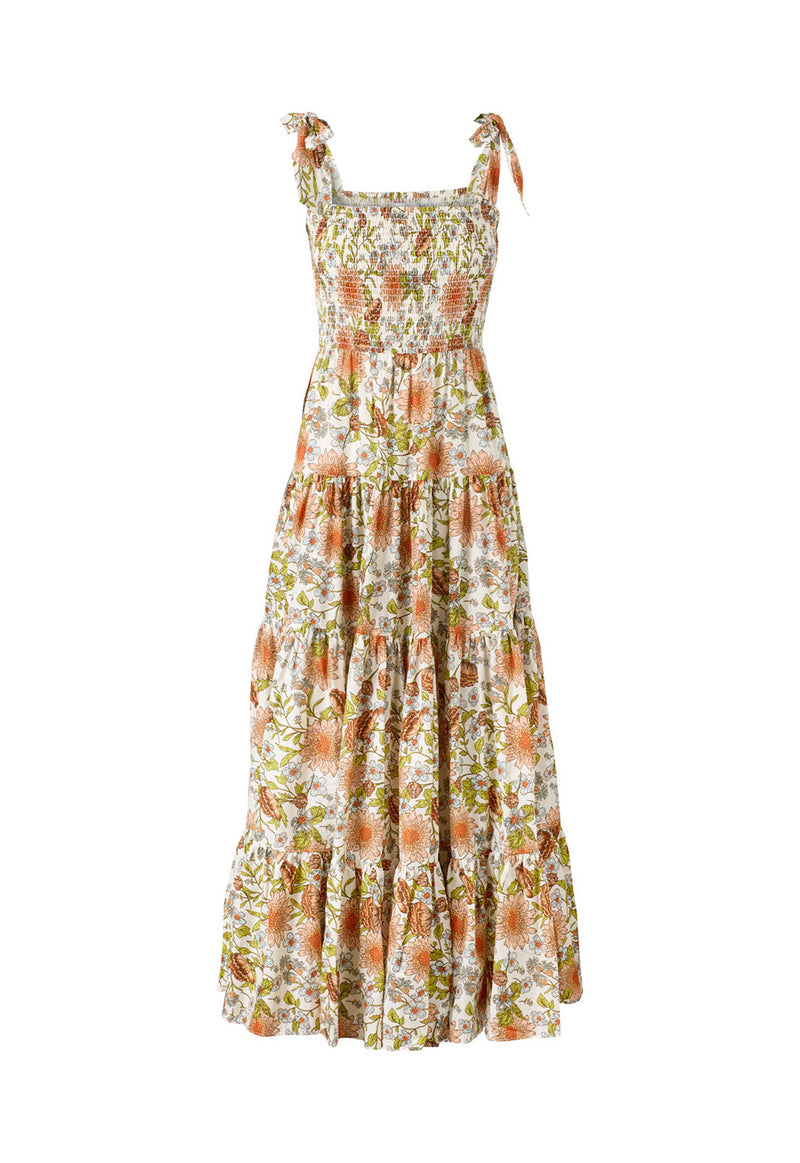 BOW TIE SUNDRESS FLORAL PRINT WHITE