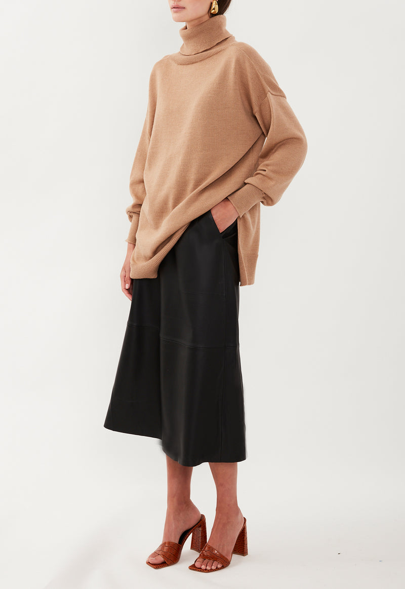 LOREN LEATHER SKIRT BLACK