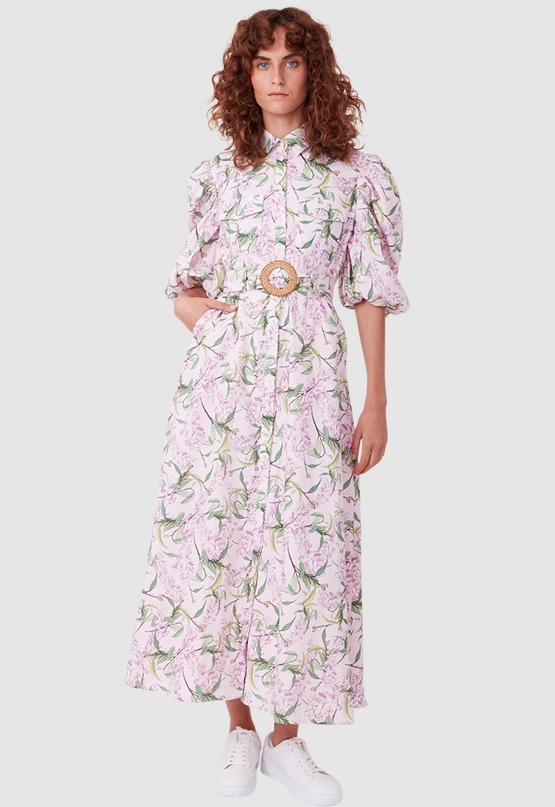 SUNDAY BEST DRESS WATERCOLOUR FLORAL PINK