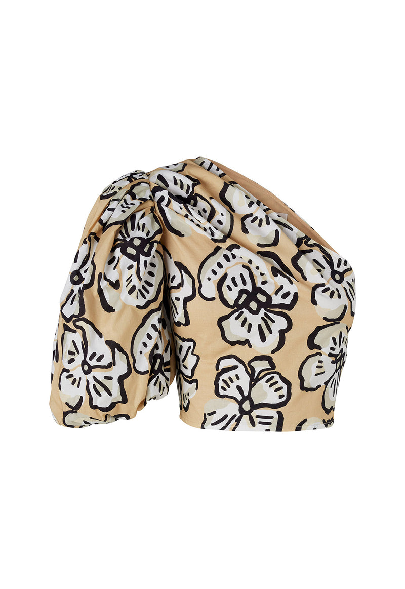 FRIDA BLOUSE BOLD FLORAL BEIGE