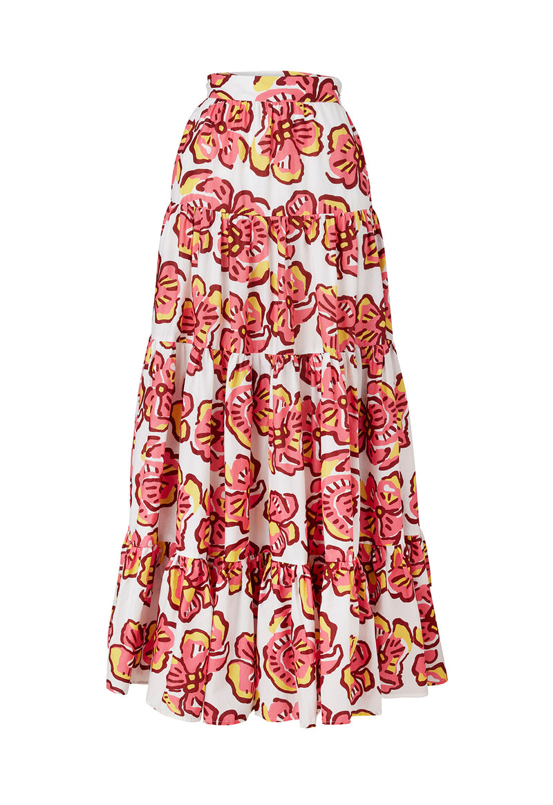 DAY TO NIGHT SKIRT BOLD FLORAL PINK
