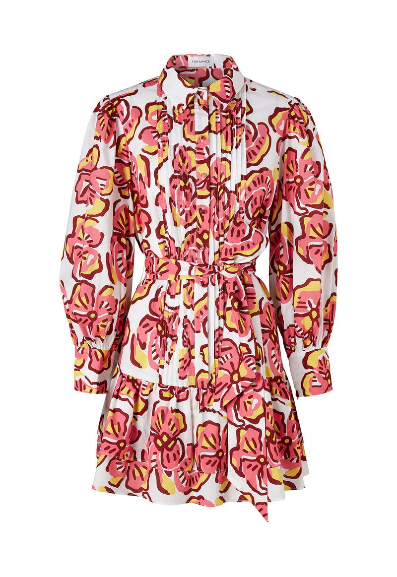 9-5 MINI DRESS BOLD FLORAL PINK