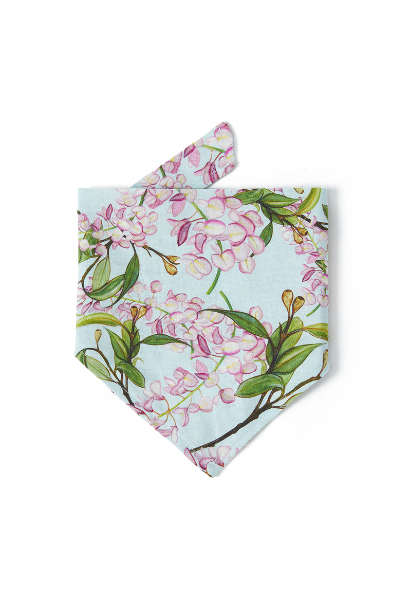 DOG BANDANA WATERCOLOUR FLORAL AQUA