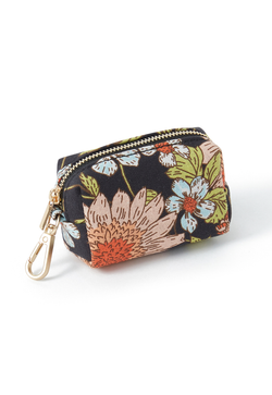 DOG WASTE BAG FLORAL PRINT BLACK